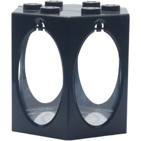 Resim Agoodshop Mini Akvaryum Istiflenebilir Balık Tankı Led Lamba Işık Betta Dövüş Kutusu Yuvarlak Siyah Beyaz 