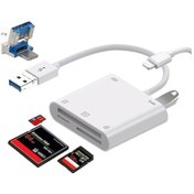 Resim Rogfer 7'si 1 Arada Usb 3.0 8 Pin Arabirim Çok Fonksiyonlu Otg Kart Okuyucu Beyaz 