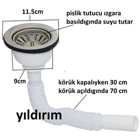 Resim Çöpmak Körüklü Sifon Evye Sifon Büyük Kafa 1.kal 