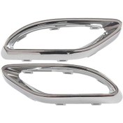 Resim Mercedes W205 C-serisi İçin Bir Çift Arka Egzoz Kaplaması Gümüş 