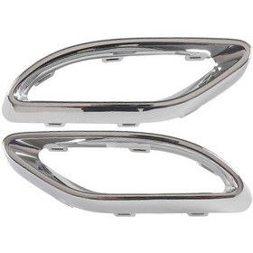 Resim Mercedes W205 C-serisi İçin Bir Çift Arka Egzoz Kaplaması Gümüş 