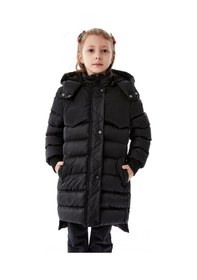 Resim Kız Çocuk Kapüşonlu Kışlık Şişme Mont 51356 Siyah 