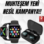 Resim Toptan Bulurum Kaliteli Akıllı Saat ve Kaliteli Bluetooth Kulaklık ANC Özelliği Uzun Pil Ömrü 