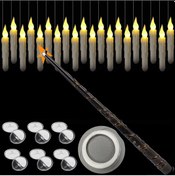 Resim Moveevo Sihirli Değnek Kontrollü 20 Adet Yüzen Led Mum Seti - Ppc Malzeme Sıcak Beyaz 