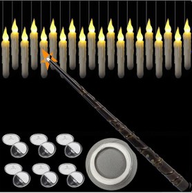 Resim Moveevo Sihirli Değnek Kontrollü 20 Adet Yüzen Led Mum Seti - Ppc Malzeme Sıcak Beyaz 