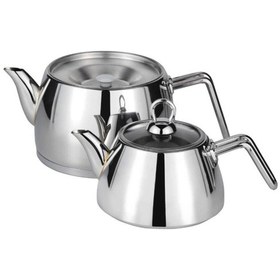 Resim Aquamarine Çelik Sap Orta Boy Çaydanlık Set Aqu-5261 Çelik 