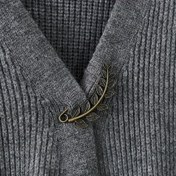 Resim 1 adet Boho-Şık Vintage Yaprak & Dal Kumaş Broş - Alaşım, El Yapımı DIY Aksesuar, Çok Yönlü Kazak Stili için 