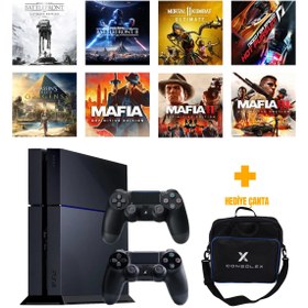 Resim Sony PlayStation 4 Standart 500GB + 8 Dijital Oyun + Çift Kol + ConsoleX Çanta (Yenilenmiş) 