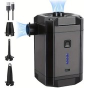 Resim Xuweiwei Siyah Taşınabilir Çift Amaçlı Şarj Edilebilir Kablosuz Hava Pompası Şişme Yatak Ve Havuz Simitleri İçin 