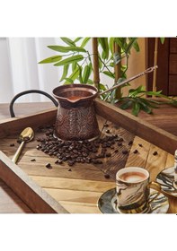 Resim Ayvalıı Metal Desenli Cezve No:6 - Kahverengi - 390 Ml Çok Renkli 