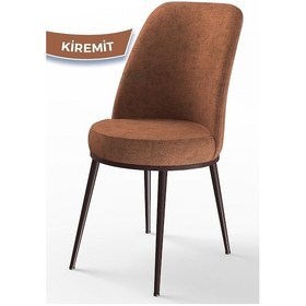 Resim Canisa Dexa Serisi, Üst Kalite Mutfak Sandalyesi,4 Adet Kiremit Sandalye, Metal Kahverengi Iskeletli Sandalyeler Kiremit Ayaklar Kahve 