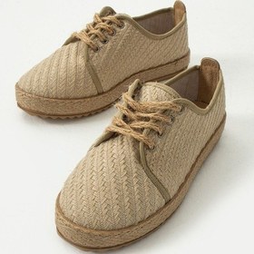 Resim Gabriella Hasır Bağcık Detaylı Kadın Espadril Sneaker Bej 
