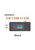 Resim Siyah Usb 3.1 6.5a 4-30 V Dc Dijital Akım Gerilim Voltmetre Hızlı Şarj Güç Bankası Pil Kapasitesi Ölçer Dedektörü Amp Volt Test Cihazı 