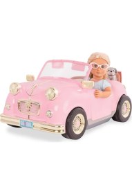 Resim Our Generation Retro Araba Oyuncak Araba 65 x 42 x 25 cm Pembe Renkli Aksesuar Seti 