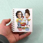 Resim Mangal Keyfi Yapan Çiftler Karikatürlü Defter 
