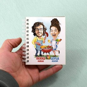 Resim Mangal Keyfi Yapan Çiftler Karikatürlü Defter 