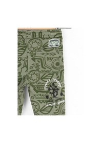 Resim Erkek Bebek Pamuklu Desenli Eşofman Altı-14734 Haki 