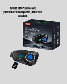 Resim Gld-spt- Q28 Motosiklet Kask Bluetooth Kulaklık Full Hd 1080p Kamera 