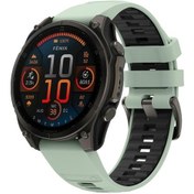 Resim Garmin 26mm İçin İki Renkli Silikon Kayış Nane Yeşili Siyah 