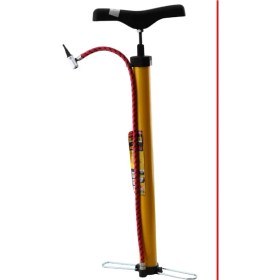 Resim Badem10 Klasik Bisiklet Pompası El Tipi Ayak Tutamaklı Standart Plastik Başlıklı ve Uçlu Metal Borulu 1 Adet 