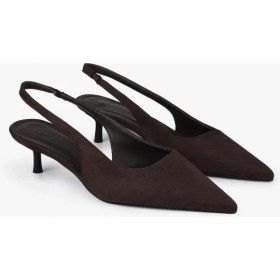 Resim Shoeberry Kadın Kate Acı Kahve Süet Stiletto Suni Deri Malzemeden İnce Topuklu Rahat Ayakkabı 