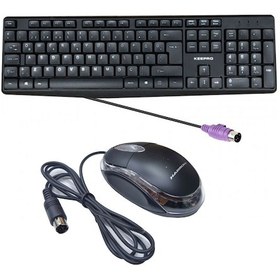 Resim Ps2 Girişli Klavye Mouse Set Eski Yuvarlak Tip Ps2 Mouse Klavye Seti Optik 
