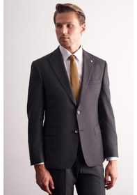 Resim İmza Antrasit Kırlangıç Yaka Kendinden Desenli Esnek Bel Slim Fit 6 Drop Takım Elbise 1001255167 Antrasit 