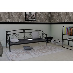 Resim Delux Ferforje Sofa Sedir Siyah (Minderli) 