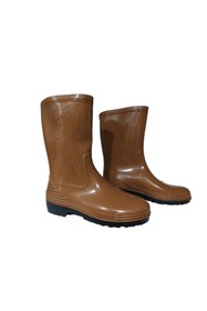 Resim PALALI Palalı Unisex Açık Kahve Siyah Taban Kısa Yağmur Çizmesi 