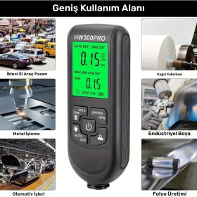 Resim AyrStore HW-300PRO Oto Boya Kalınlık Ölçer Fe Nfe 2000ΜM + 2 Fonksiyonlu Bardak Tutucu Hediyeli 