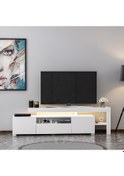 Resim T0014 Led Işıklı Tv Sehpası - Beyaz Beyaz 