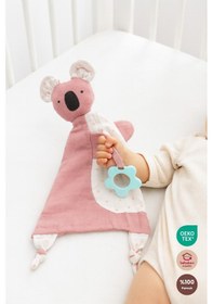 Resim Diş Kaşıyıcılı %100 Pamuk Müslin Uyku Arkadaşı Gülkurusu 