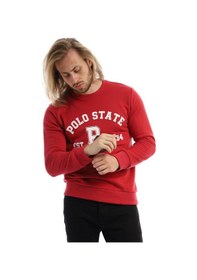 Resim Polostate Erkek Polo State Baskılı 3 İplik Seweat Kırmızı 