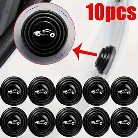 Resim 10 adet Sessiz Kapanış Silikon Araba Kapı Durdurucuları - Gürültü Azaltma, Şok Emme, Kolay Kurulum, Araba Kapıları için Anti-Çarpışma Kauçuk Gasketler, Şok Emme Durdurucuları | Dekoratif Kapı Durdurucuları | Silikon Yapı, Araba Aksesuarları 