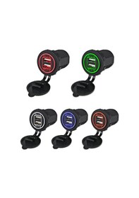 Resim Araç Telefon Şarj Soketi 2'Li 5V 2.1A Kırmızı 