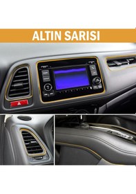 Resim Araç İçi Dekoratif Torpido Ve Kapı Döşeme Fitili Neon Ip 5 Metre Altın Sarısı (01) (Sts Oto Aksesuar) 