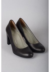 Resim Seç Kundura SEÇ 736 HAKİKİ DERİ TOPUKLU KADIN AYAKKABI (8cm) SİYAH Siyah 
