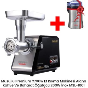 Resim Musullu 2700W Et Kıyma Makinası+ Musullu MSL-1001 Kahve ve Baharat Öğütücü Inox 200 W 
