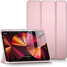 Resim M.TK moveteck İpad Pro 13 2024 Uyumlu Kılıf Akıllı Smart Uyku Modlu Pen Kalem Bölmeli Katlanabilir Renkli Standlı, Rose Gold, Tek Ebat, KalemBölmeliSmart-pro13-rosegold 