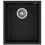 Resim Square 34.40 TG Tek Hazneli Tezgah Altı Damlalıksız Black / Siyah Granit Evye - 115230030 Teka