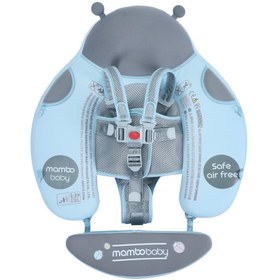 Resim Mambobaby Yüzme Simidi - Mavi Uğur Böceği, Emniyetli, Gölgelikli ve Ayak Destekli 