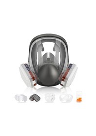 Resim Tangshopping Tam Yüz Solunum Maskesi, 19'u 1 Arada 6800 Filtreli Yeniden Kullanılabilir Solunum Maskesi 