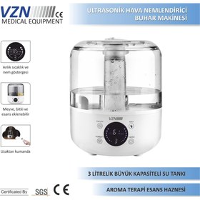 Resim VZN Ultrasonik Hava Nemlendirici Buhar Makinesi Dijital Ekran, Akıllı Kumanda 