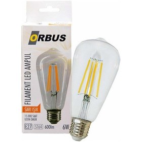 Resim Orbus ORB-STC6W Clear 6W E27 600LM Rustik Ampul 