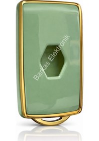 Resim Renault Austral Megane E-tech Clio Megane 4 Captur Kadjar Talisman Anahtar Kılıfı Yeşil Gold 