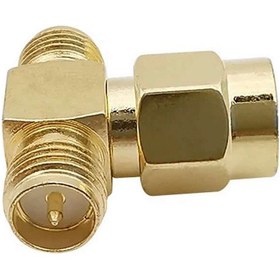 Resim SMA T Soket 1x Rpsma Erkek 2x Rpsma Dişi Altın Kaplama Soket 0-6GHz RF Wi-Fi Anten Koaksiyel 