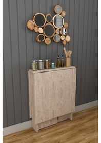 Resim Asra Trend Ultra İnce Katlanır Mutfak Yemek Masası KM32 %100 MDF Çok Renkli 