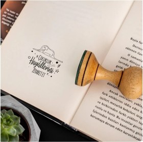 Resim Esmo Home Küçük Prens Tasarımlı Ahşap Kaşe Seti - Prince Baskılı Kitap Mührü 