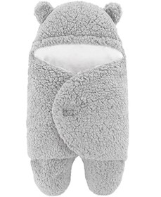Resim Bundera Nesli Yeni Doğan 0-6 Ay Bebek Dış Kundak Uyku Tulumu Wellsoft Peluş Kapüşonlu Sarma Battaniye 