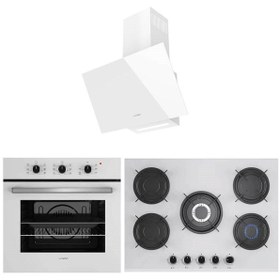 Resim LANOVA Mano 2106TW01 - G17402-106 - 3220W6 5'li Beyaz Cam Ankastre Set 